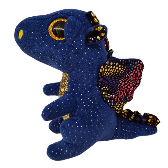 TY Beanie Baby Blue Dragon Saffire Blue Dragon Plush Doll 6 Inch - Picture 1 of 10